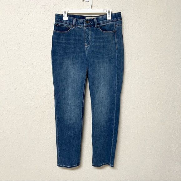 Soft Surroundings The Ultimate Denim Relaxed Straight Blue Jeans Size M - Picture 1 of 6